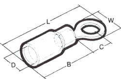 Nichifu Water Proof Ring Terminals 16-14 Wire  Lineart