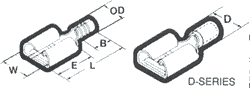 Disconnects: Female (Non-Insulated) Dimension Drawing