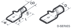 Disconnects: Male (Copper Sleeve on Barrel) Dimension Drawing