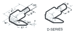 Disconnects: Piggyback (Non-Insulated) Dimension Drawing