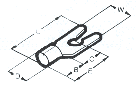 Nichifu Self-Locking Spade Terminals (Brazed) 22-16 Wire Lineart