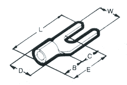 Nichifu Spade Terminals (Brazed) 22-16 Wire Lineart